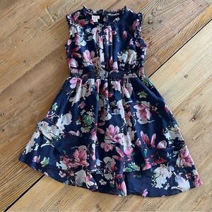 Navy Blue Floral Dress Size 14